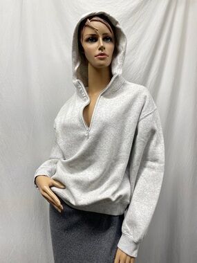 J.o & co Women’s Light Gray Half-Zip Hoodie